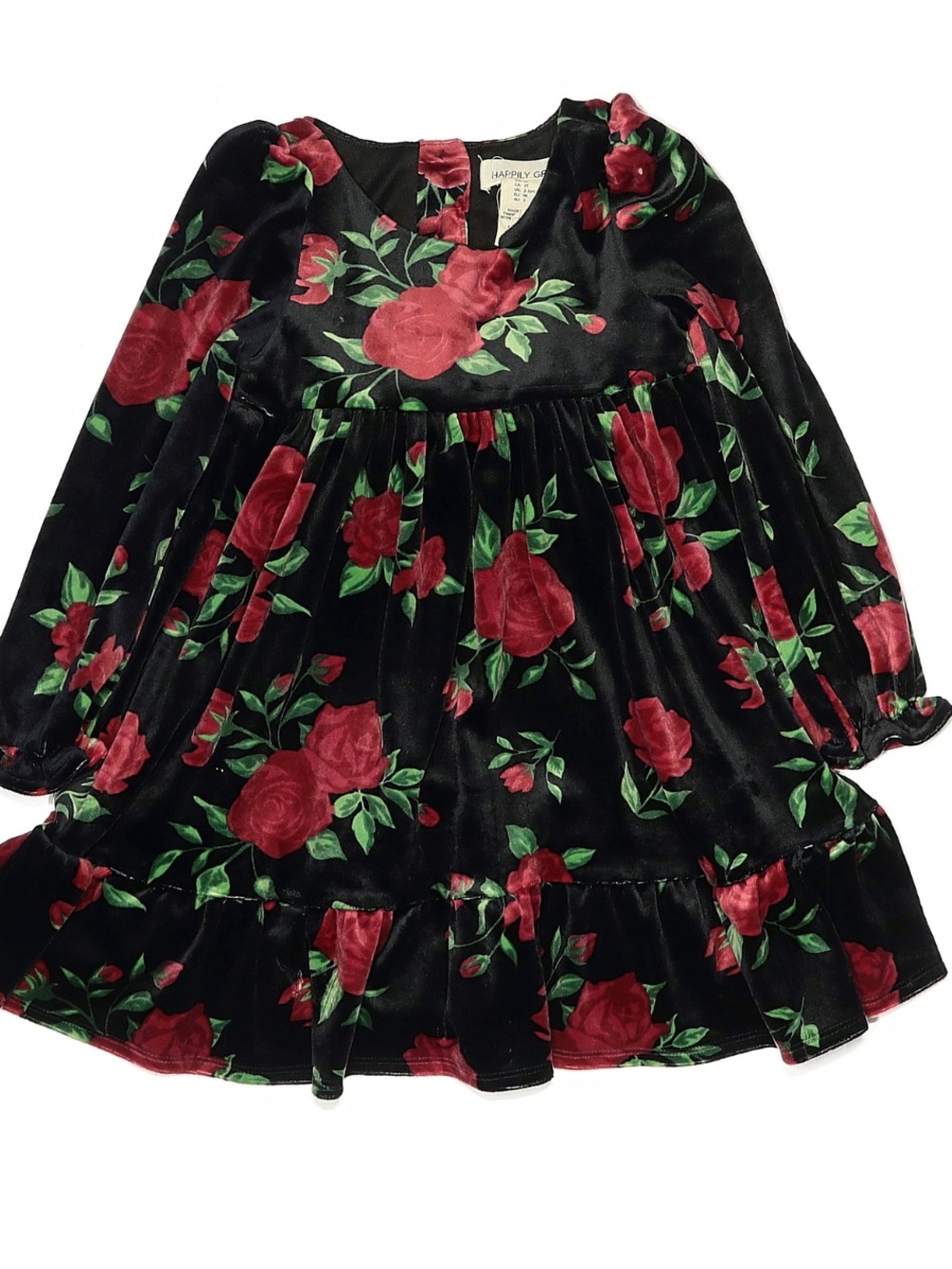 HAPPILY GREY floral velour dress